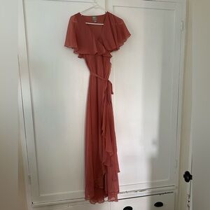 ASOS Coral Maxi Wrap Dress